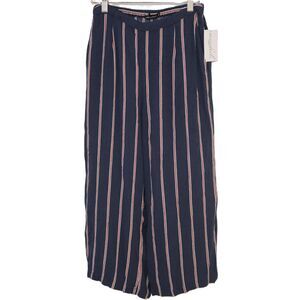 Womens Abercrombie & Fitch Pinstriped Navy Blue Red White Wide Leg Pants Size S